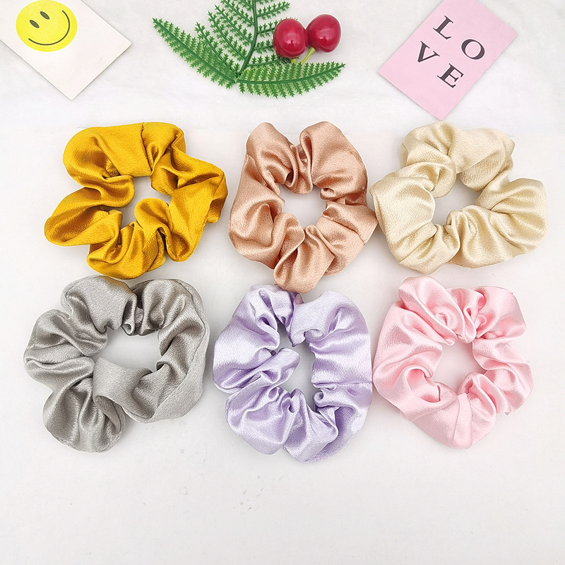 Lot de 6 Chouchous en satin colorés pour femmes Bandes de Cheveux Accessoires Cheveux