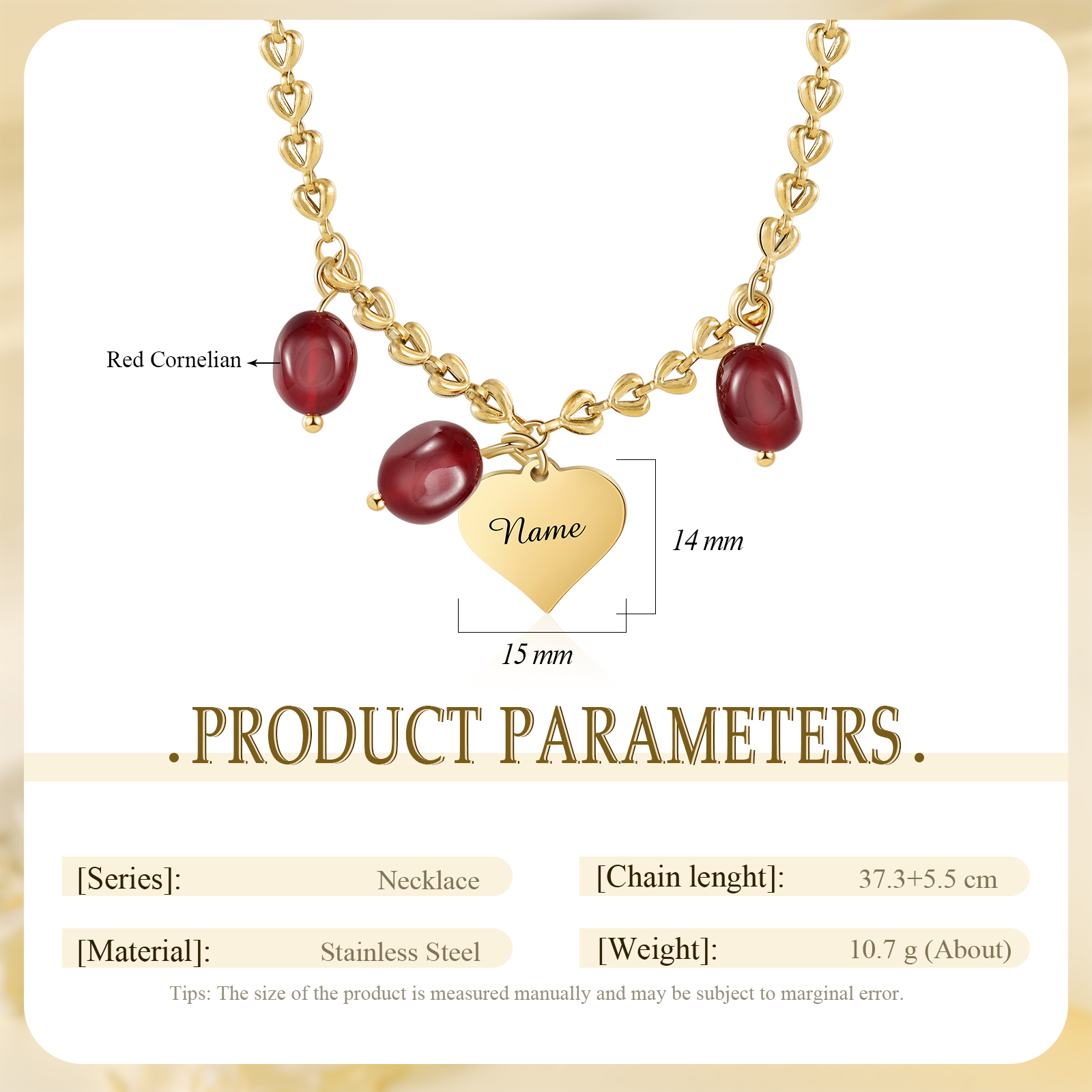 Collier Cœur 1 Prénom Personnalisé pour Femme