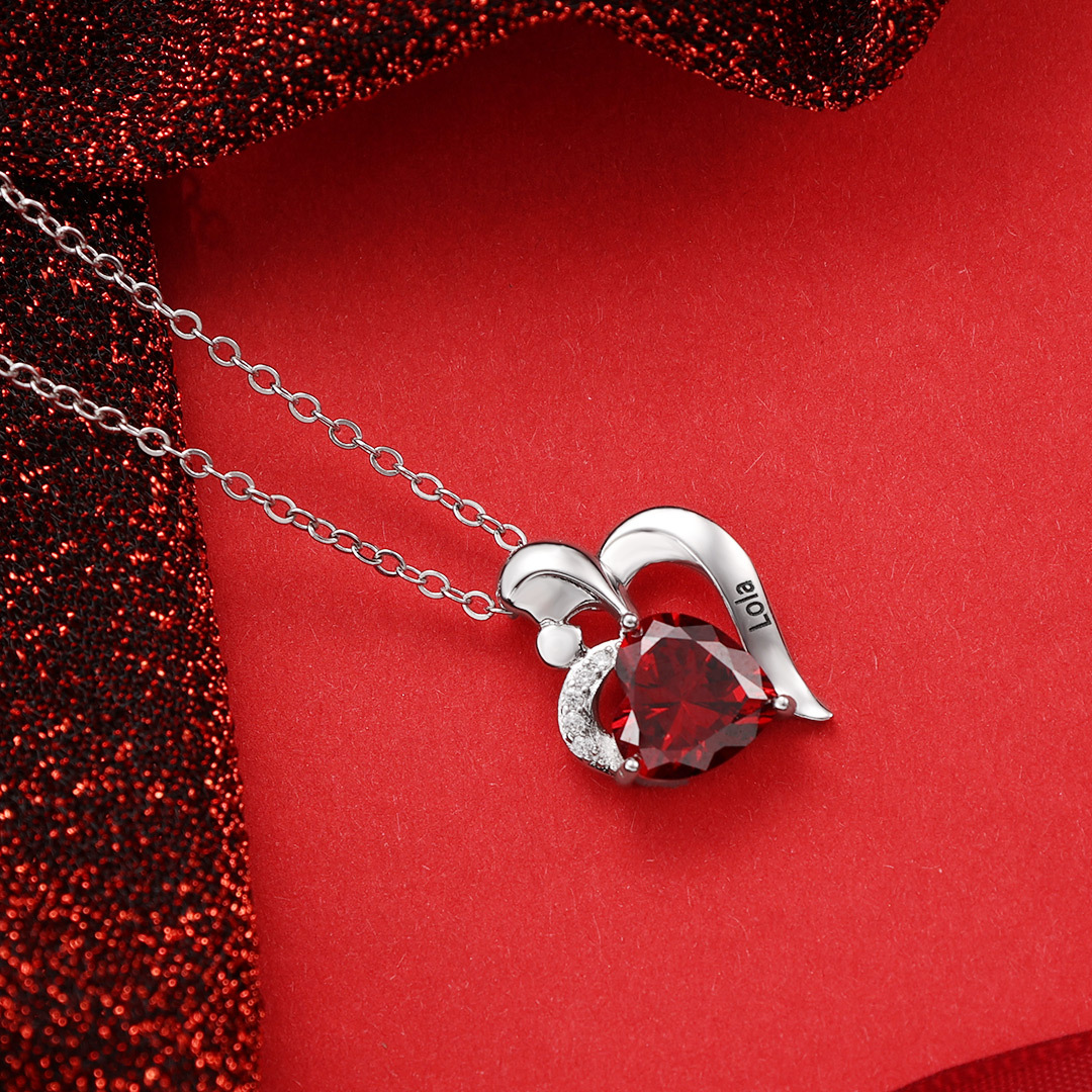 À Ma chérie-Collier coeur 1 Prénoms Personnalisé avec pierre de naissance
