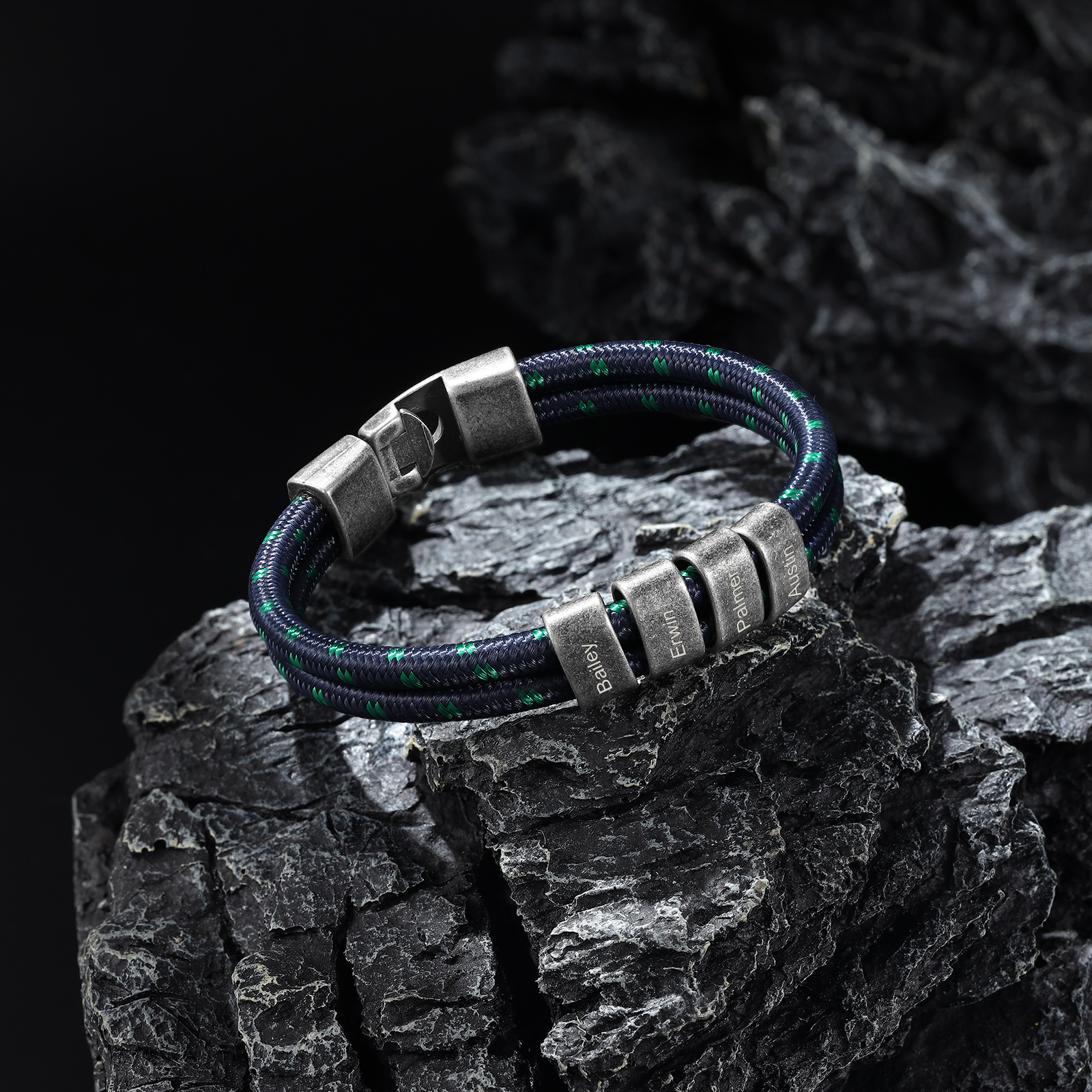 2-4 Noms Bracelet Vintage Personnalisés Bracelet Homme