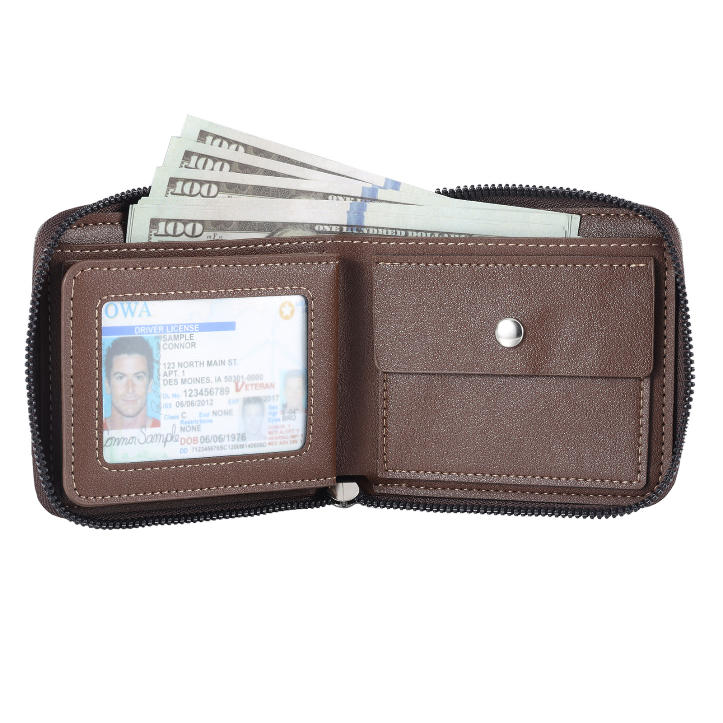 Portefeuille Classique 1 Prénom et Lettre Personnalisés avec Photo Porte-Monnaie Carte