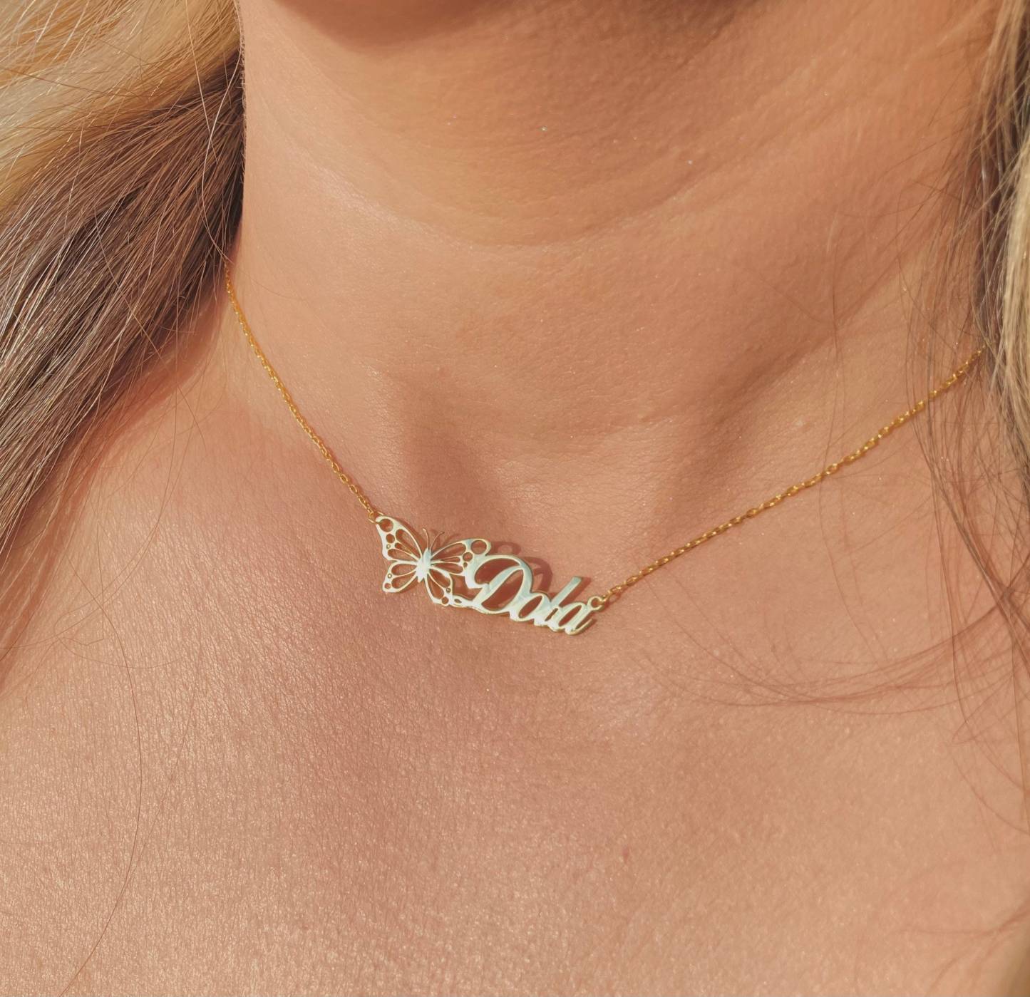 Collier Prénom Personnalisés Papillon