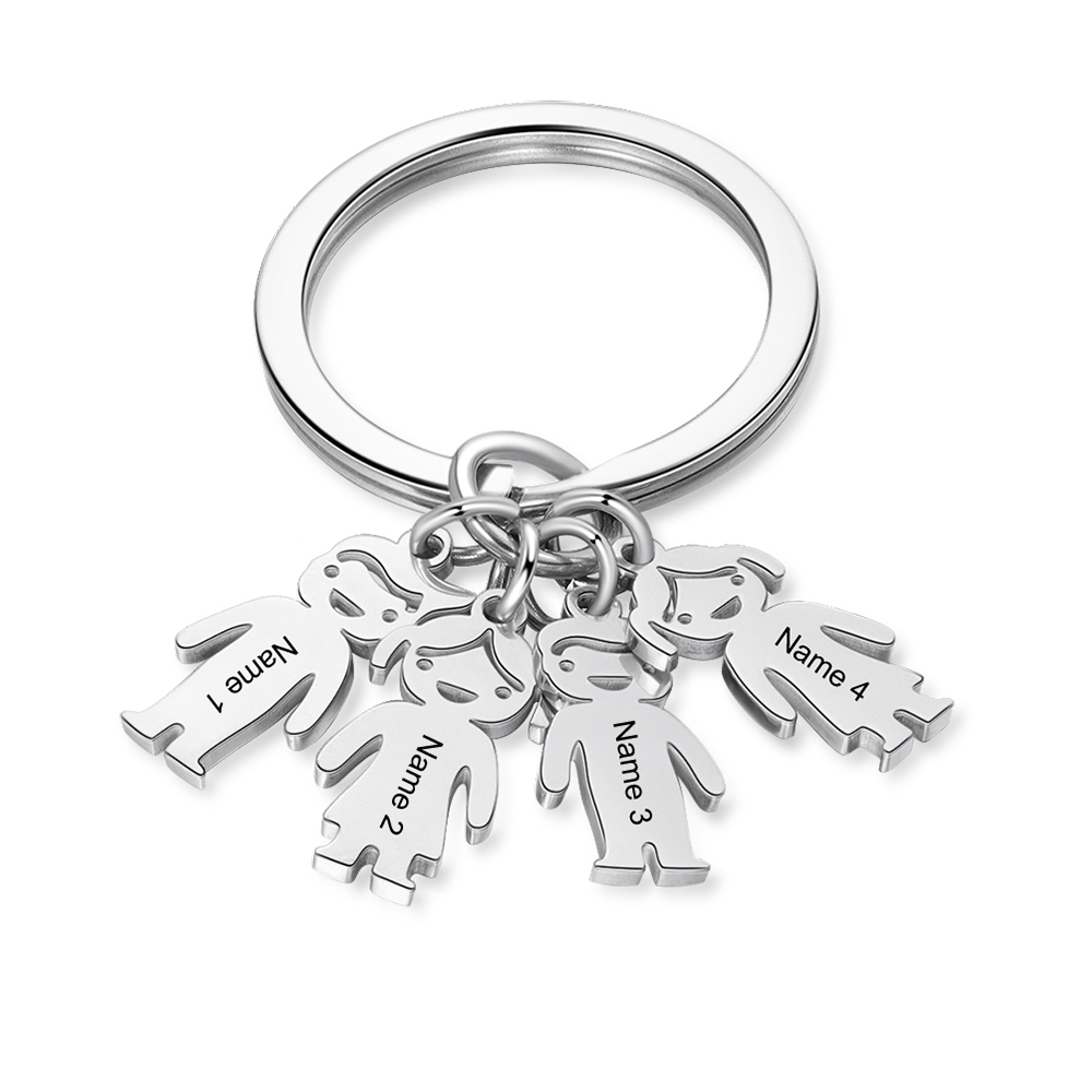 Porte-Clés Personnalisé Avec 4 Breloques Enfants