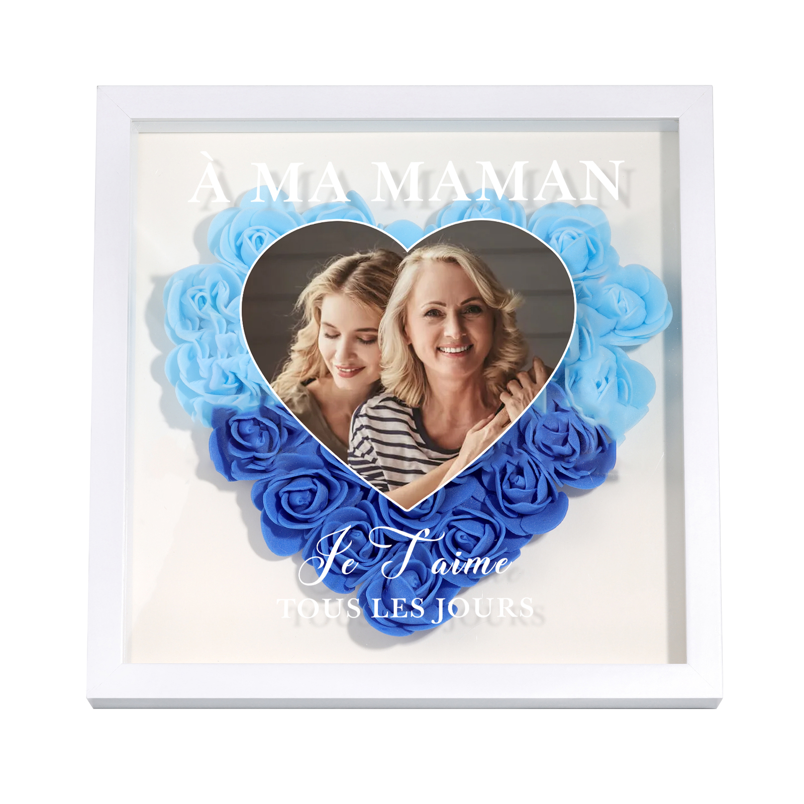 À ma Maman - Cadre Panneau de densité 1 Photo Personnalisée Ornements Floral pour Famille