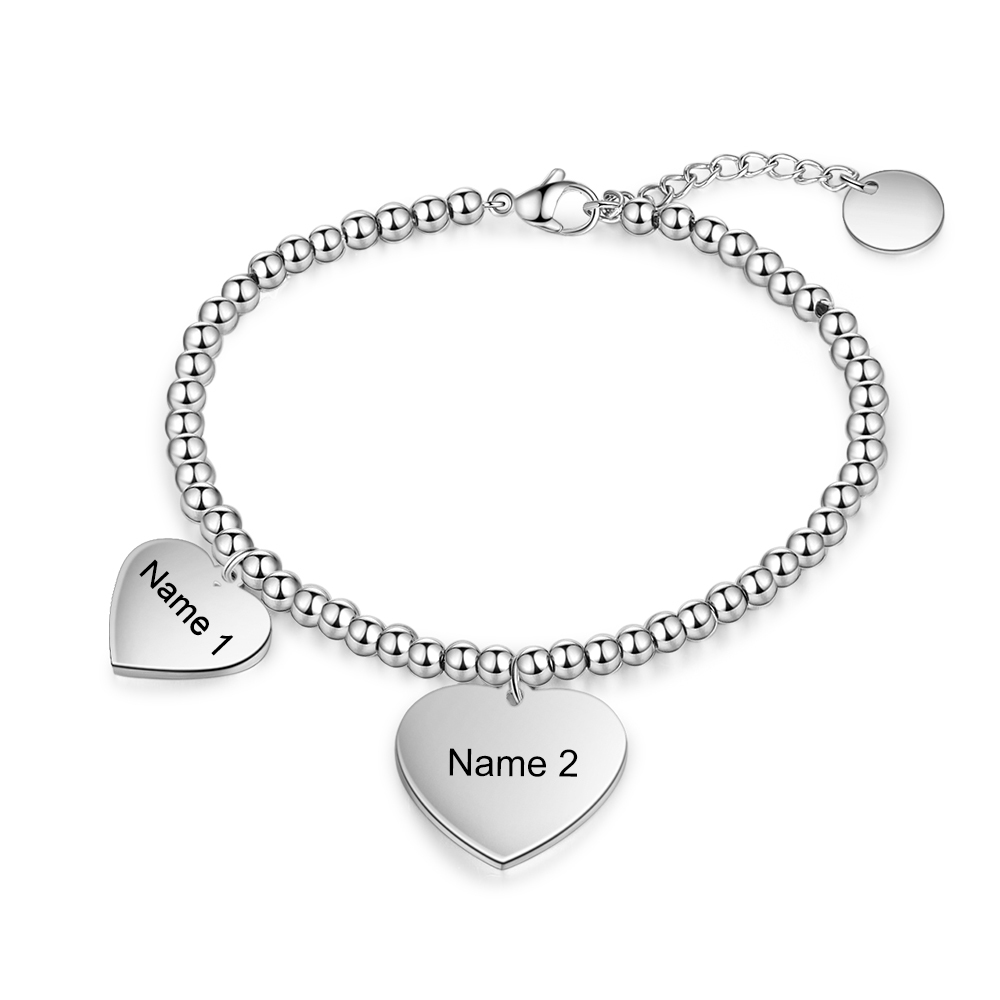 À Ma Marraine Bracelet Cheville Prénom Personnalisé 2 Coeurs Pour Femme | Jessemade