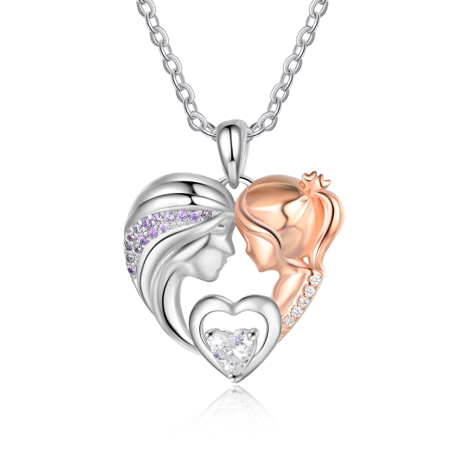 À Ma Fille-Collier mère et fille Cœur