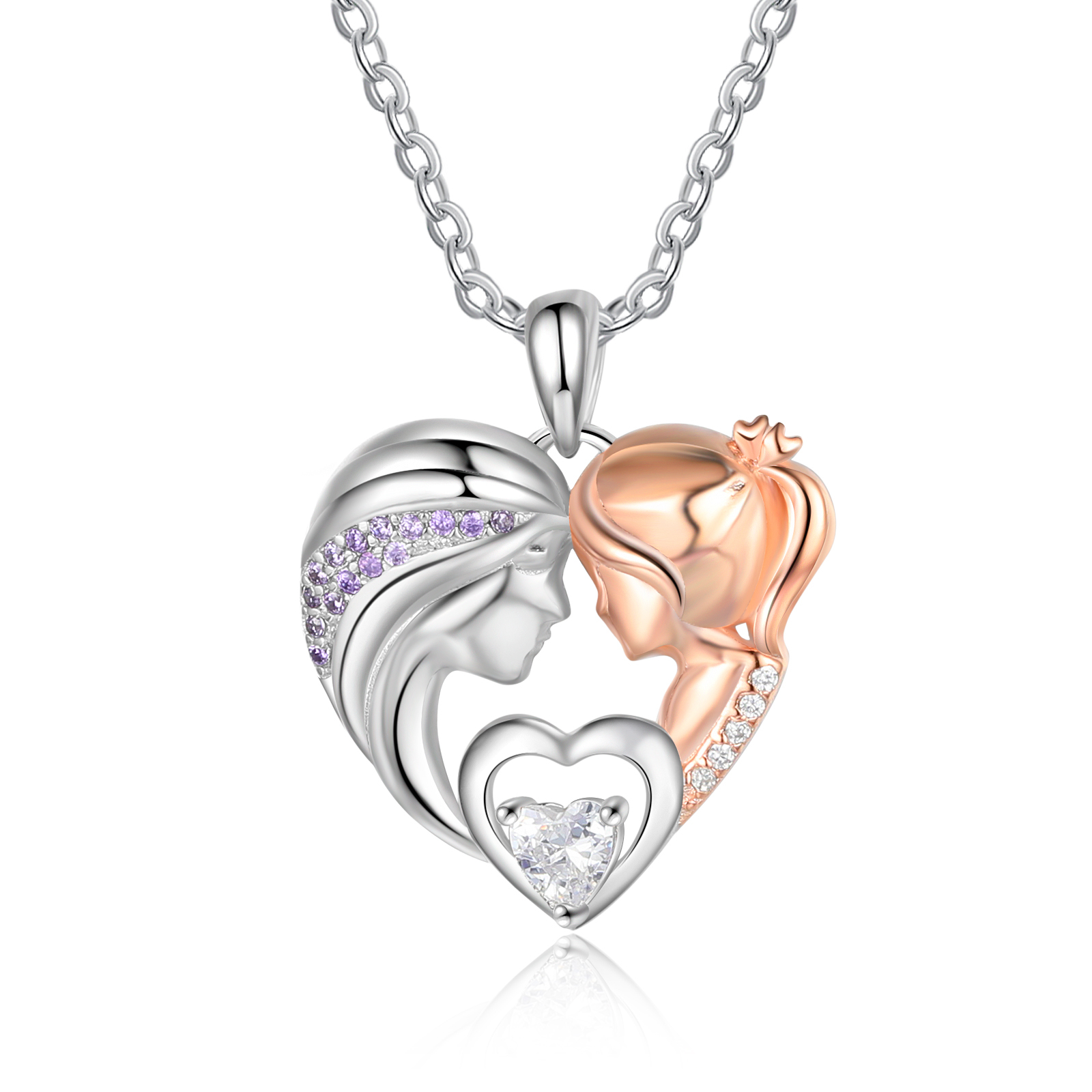 À Ma Fille-Collier mère et fille Cœur