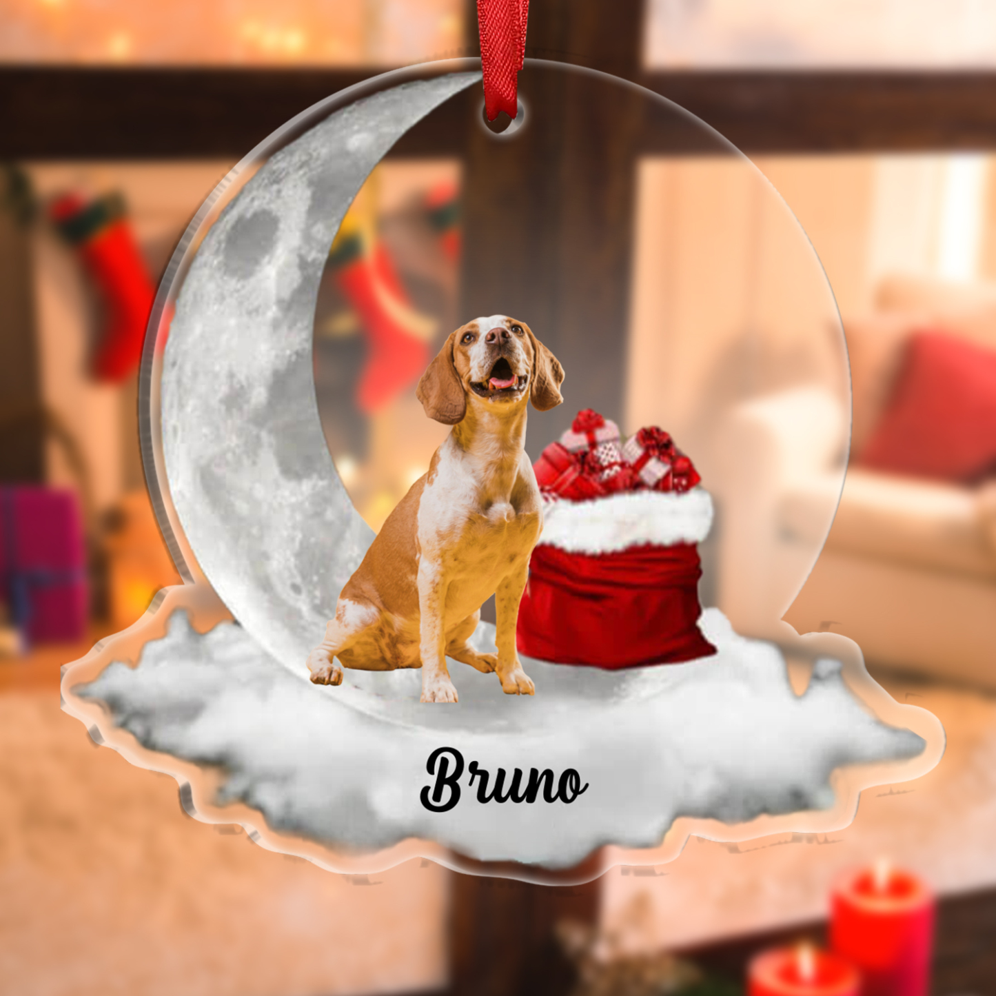 Décoration Sapin Noël  en Acrylique avec Photo Personnalisée