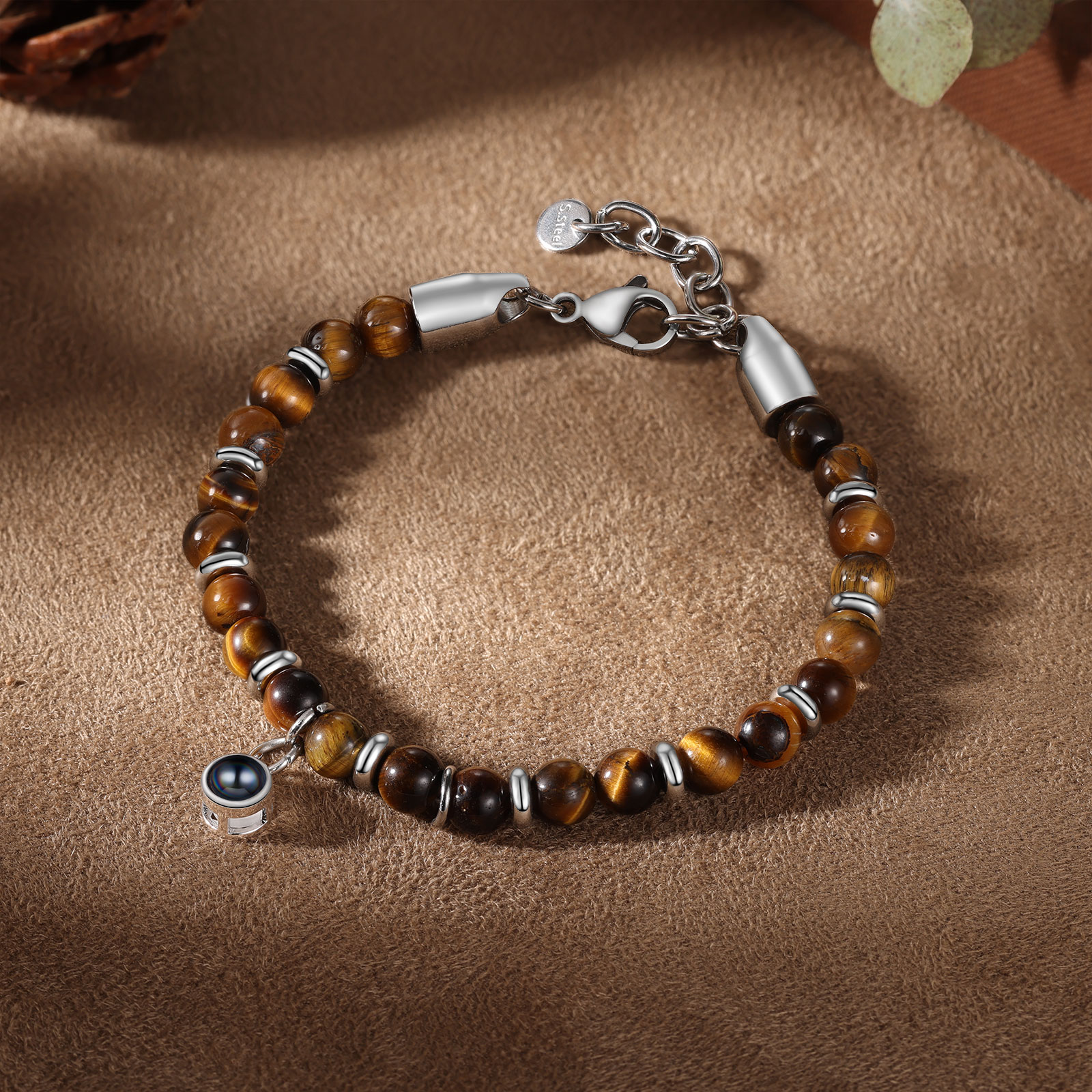 Bracelet Homme Projection de Pierres Photo Personnalisée