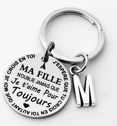 A ma fille /A mon fils- Porte-clés prénom gravé personnalisé 1 lettre porte cles gravés | Jessemade