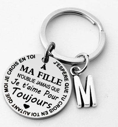 A ma fille /A mon fils- Porte-clés prénom gravé personnalisé 1 lettre porte cles gravés | Jessemade
