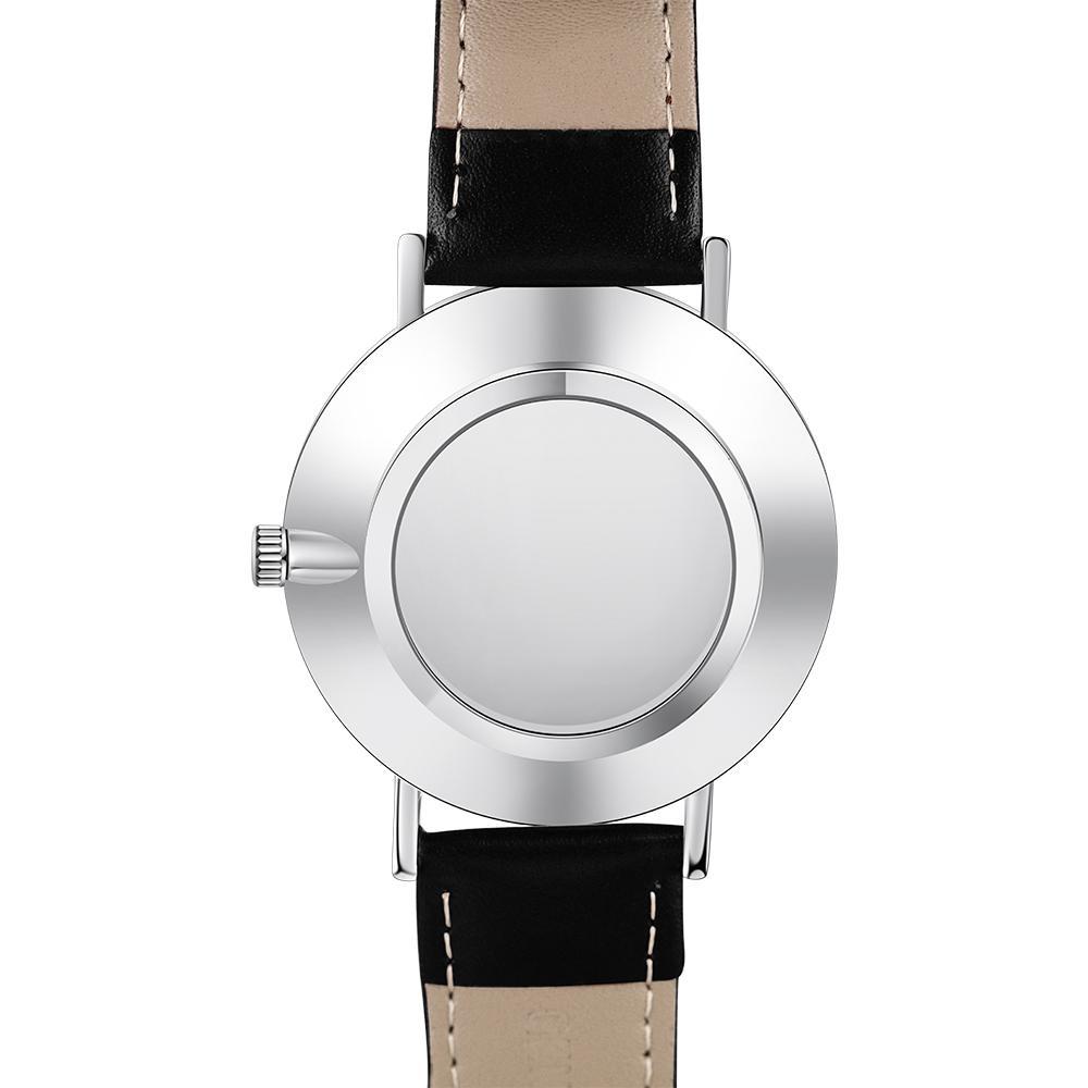 Montre Personnalisée Photo avec Gravure du prénom ou Message Bracelet en Cuir