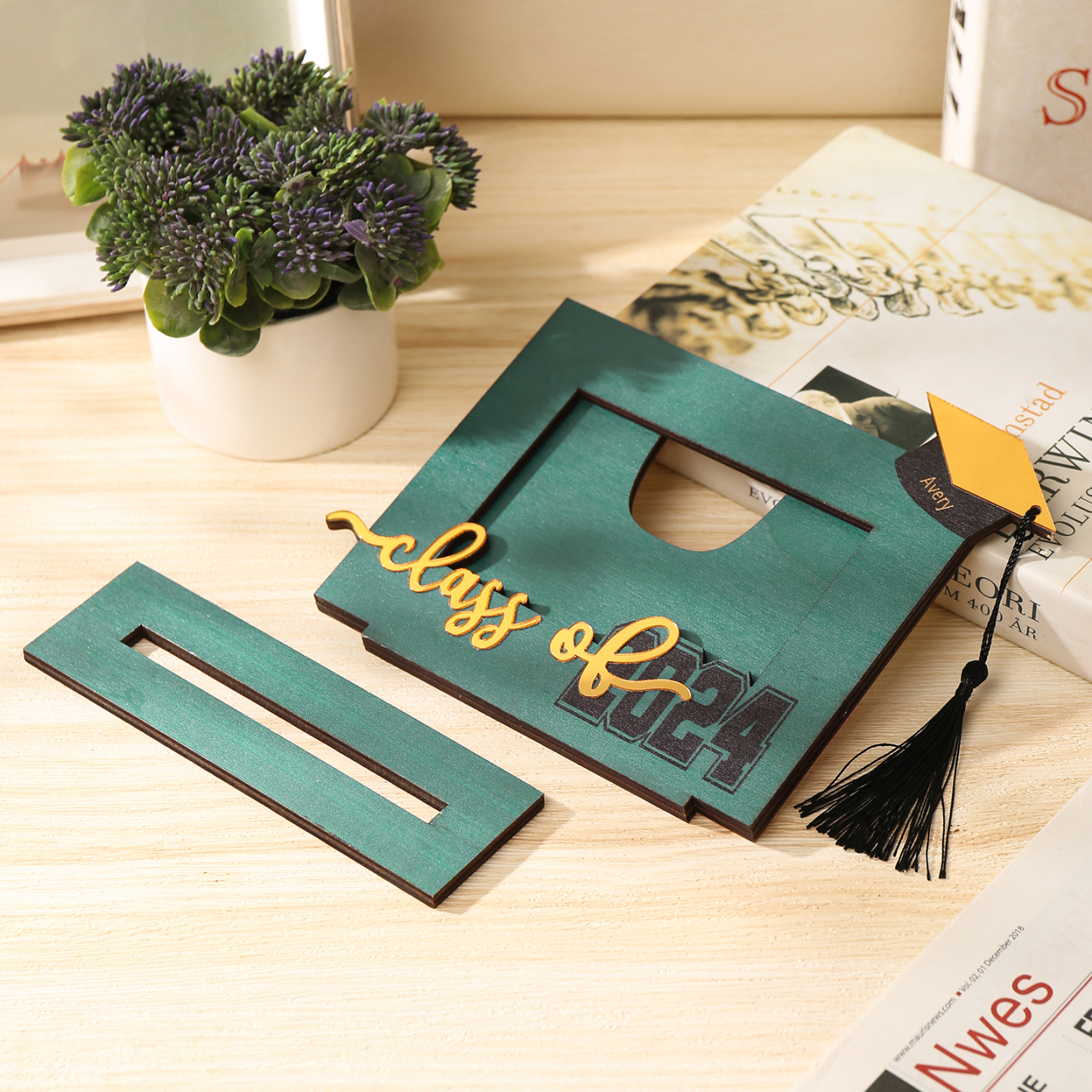 Cadre Photo Diplômé Prénom et Photo Personnalisés Décoration en bois Cadeau de Graduation