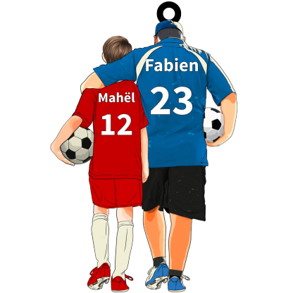 Porte-Clés Acrylique Famille avec 2 Prénoms Personnalisés Cadeau pour père et fils  | Jessemade
