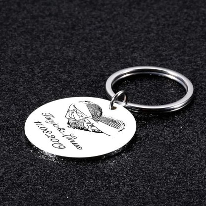 Porte-Clés 2 Prénoms et 1 Photo Personnalisés avec Date pour Couple | Jessemade