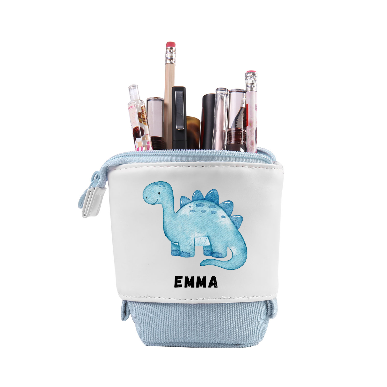 Trousse scolaire Étui à Crayons Dinosaure Prénom Personnalisé Pochette à Crayons Sac à Crayons
