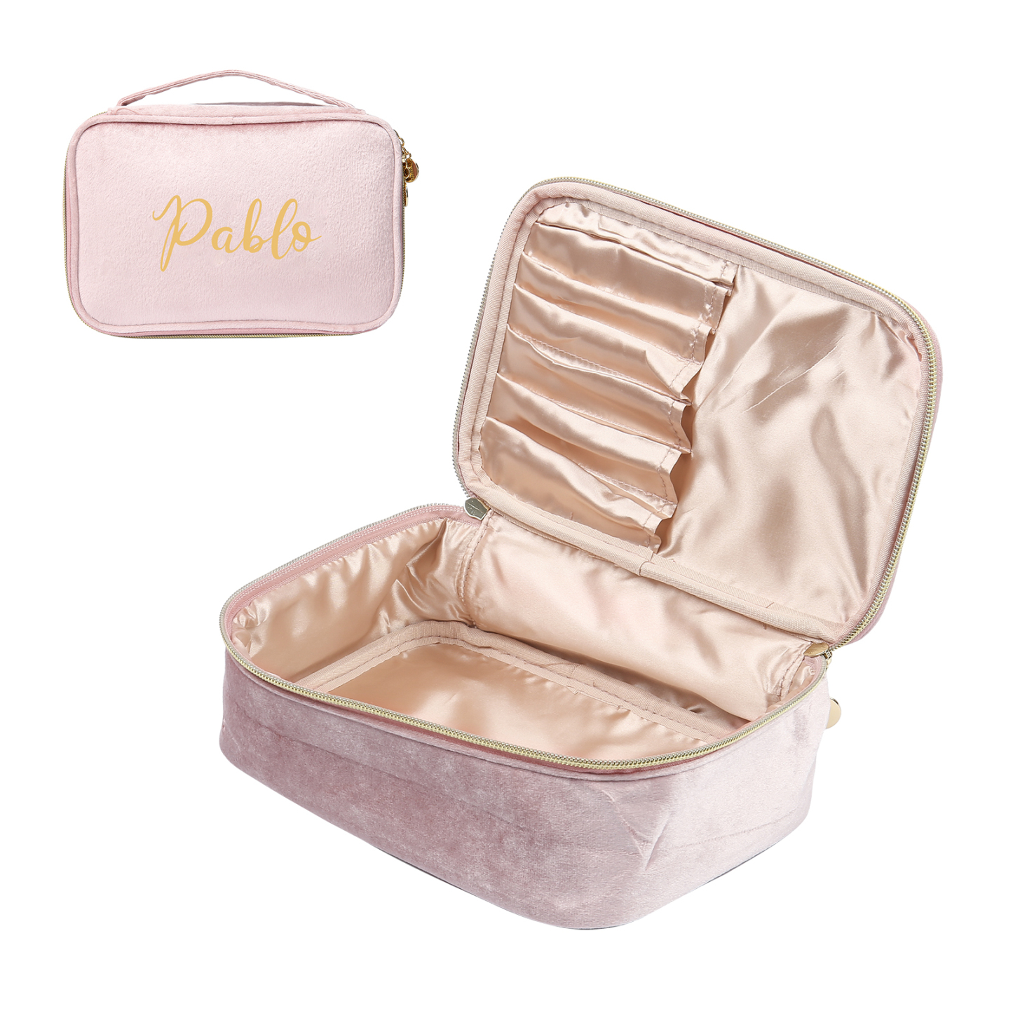 Trousse De Maquillage 1 Prénom Personnalisé Sac De Maquillage À Capacité Élevée Pour Femmes