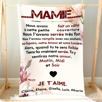 À ma Mamie - Couverture Plaids Polaire 1 Texte Personnalisé