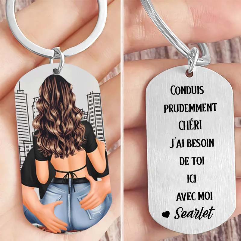 Porte-Clés 1 Prénom Personnalisé Pour Couple