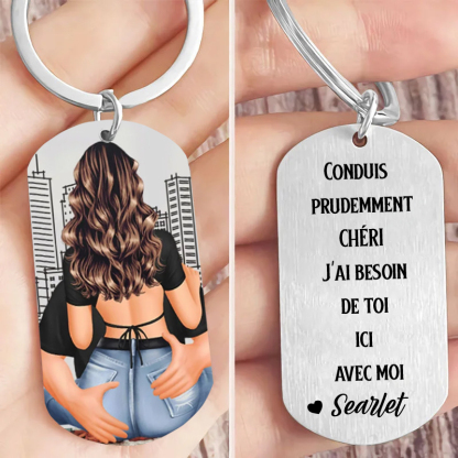 Porte-Clés 1 Prénom Personnalisé Pour Couple