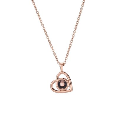 Collier Cœur Projection de Pierres 1 Photo Personnalisée | Jessemade
