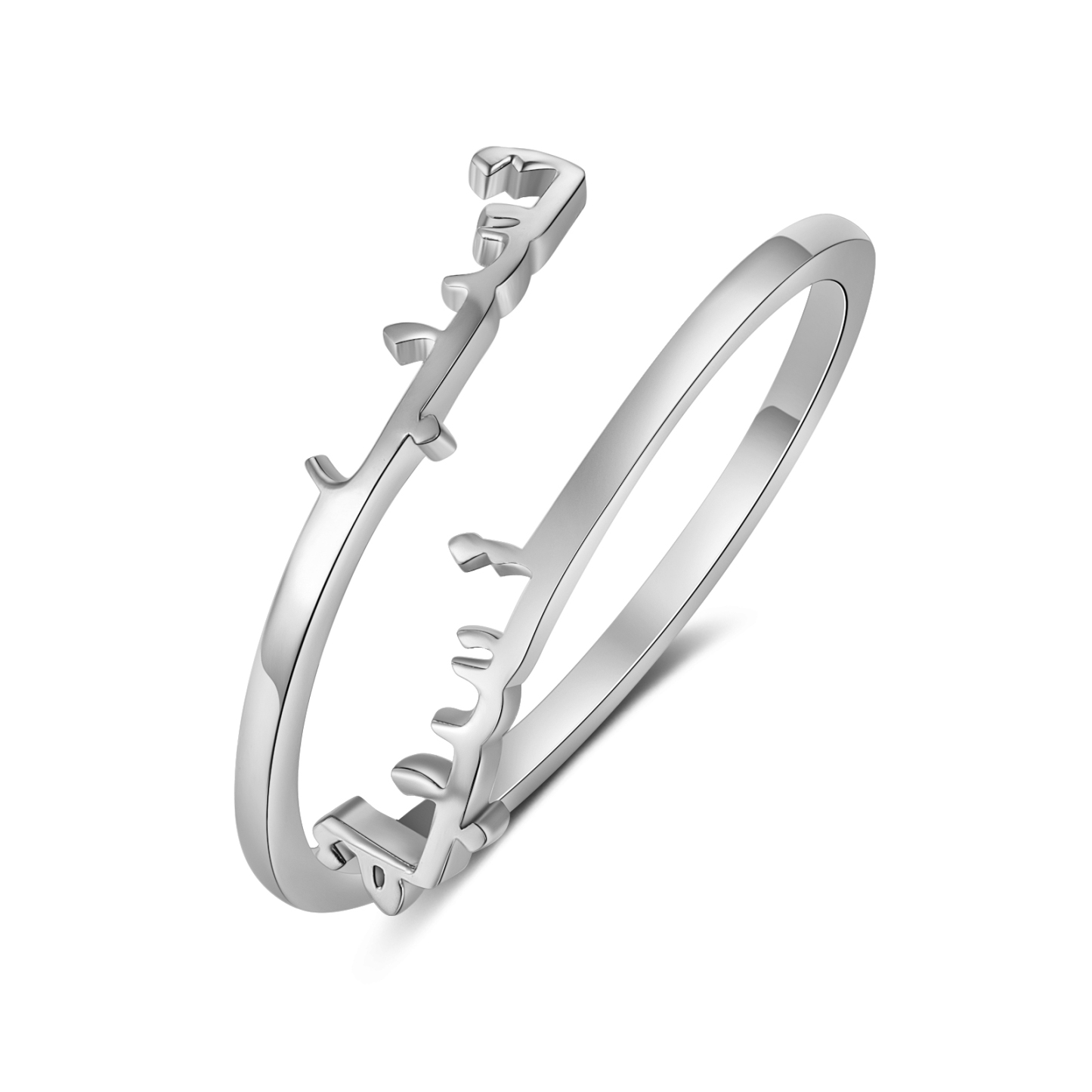 Jessemade FR Bague Réglable arabe 2 Prénoms Personnalisés