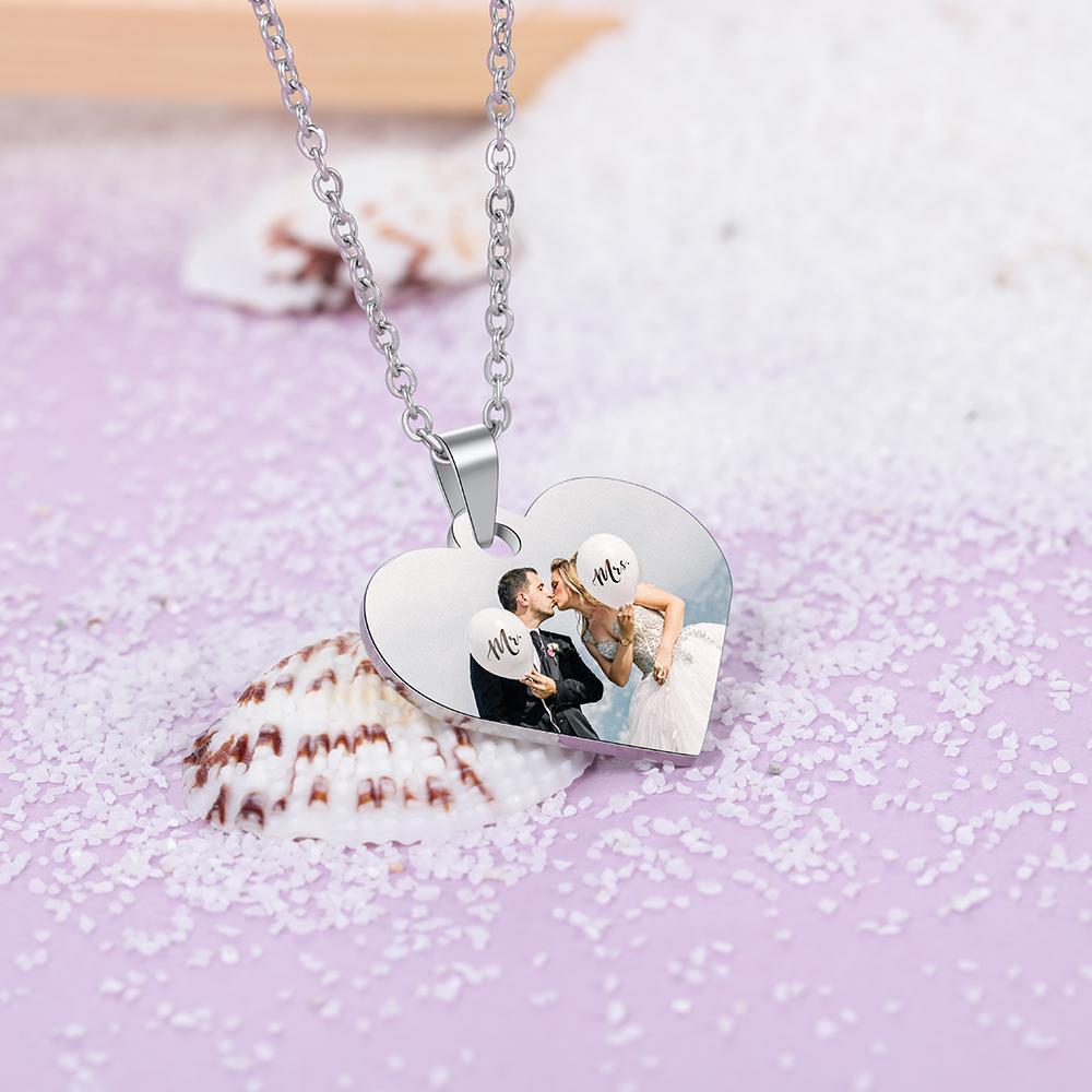 Collier Coeur Photo Personnalisé pour Couple