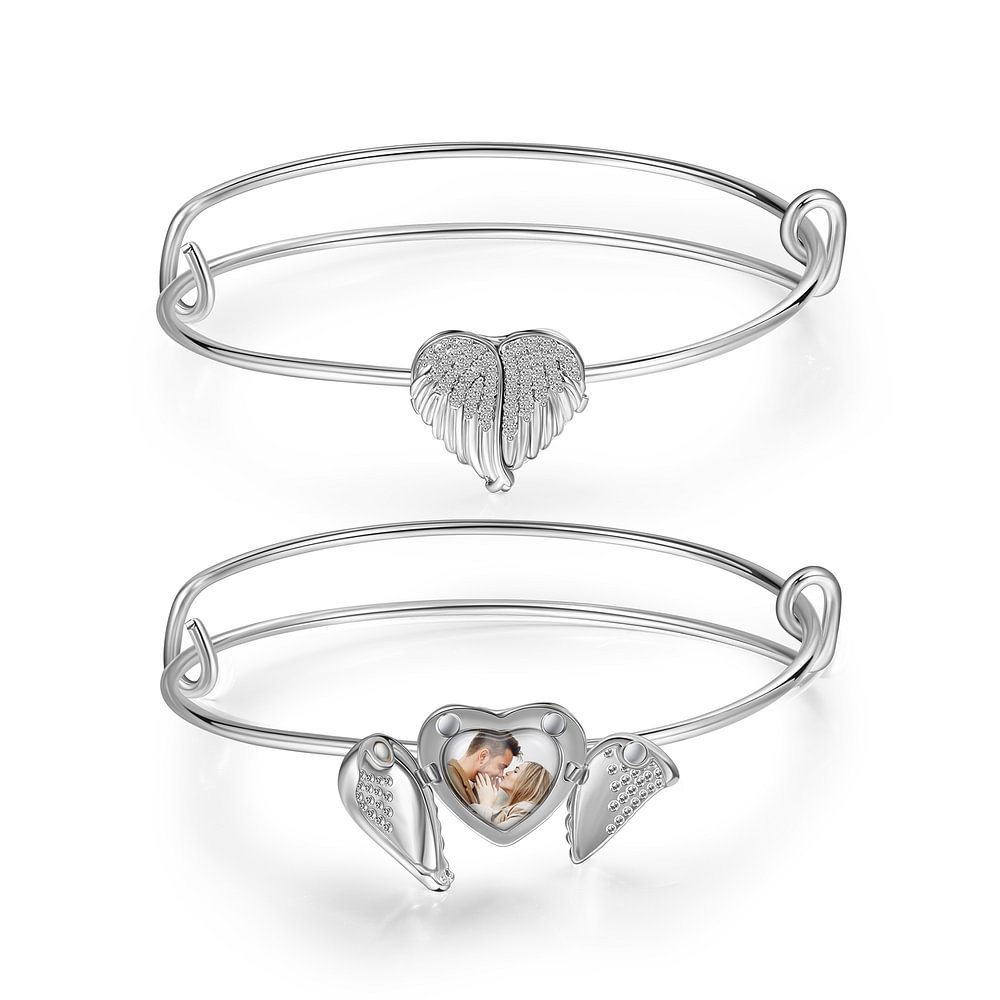 Bracelet Photo Personnalisée avec Cœur Breloque