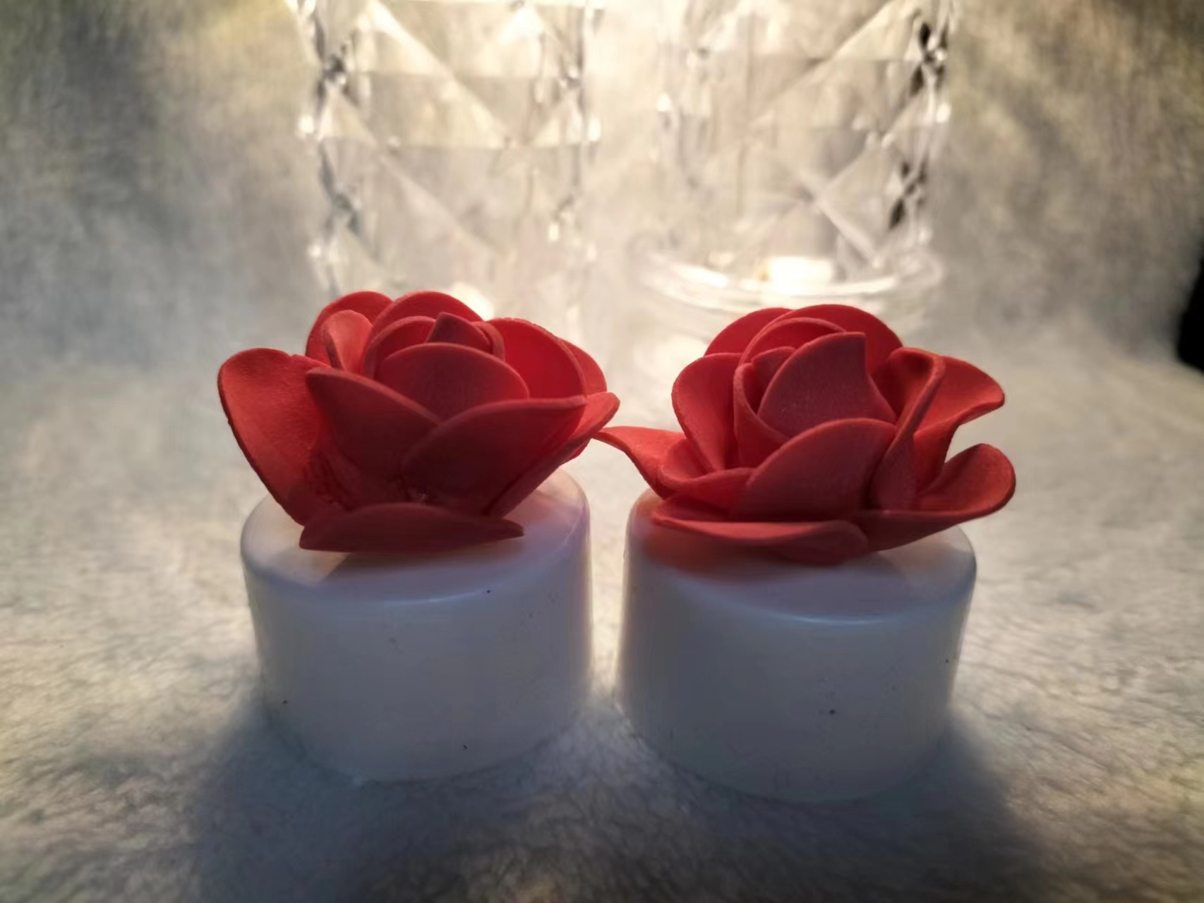 Bougie LED Fleur 2 pièces Cadeau Saint-Valentin Romantique
