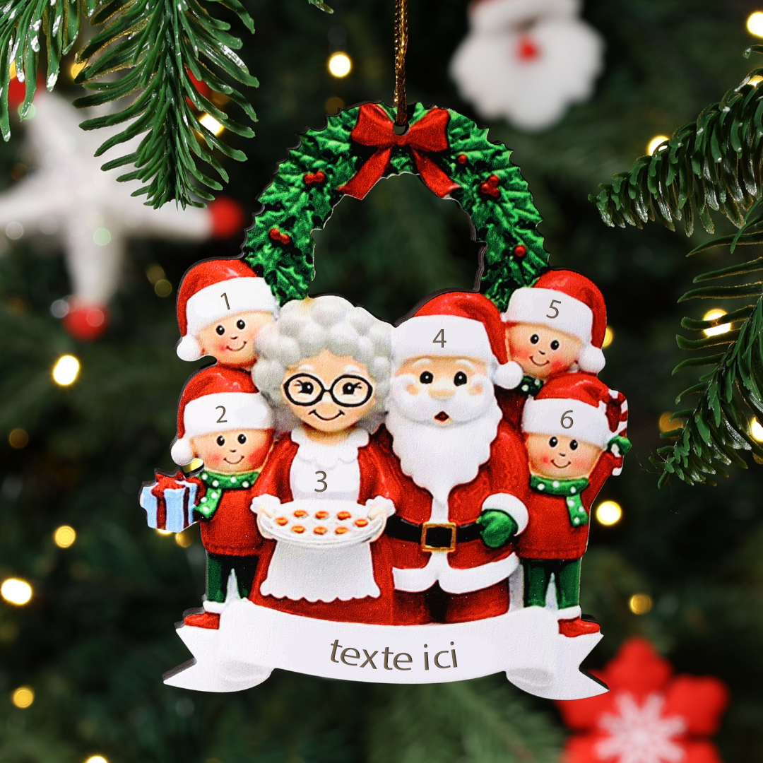 Décoration Sapin Noël Poupée 6 Prénoms Personnalisés et texte