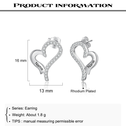 Boucles d'Oreilles cœur Prénom Personnalisé