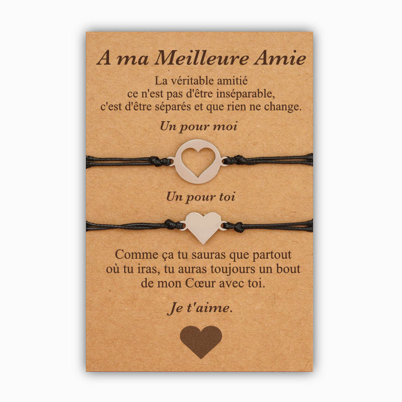 Jessemade FR À Ma Meilleure Amie-Bracelets Cœur
