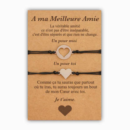 Jessemade FR À Ma Meilleure Amie-Bracelets Cœur