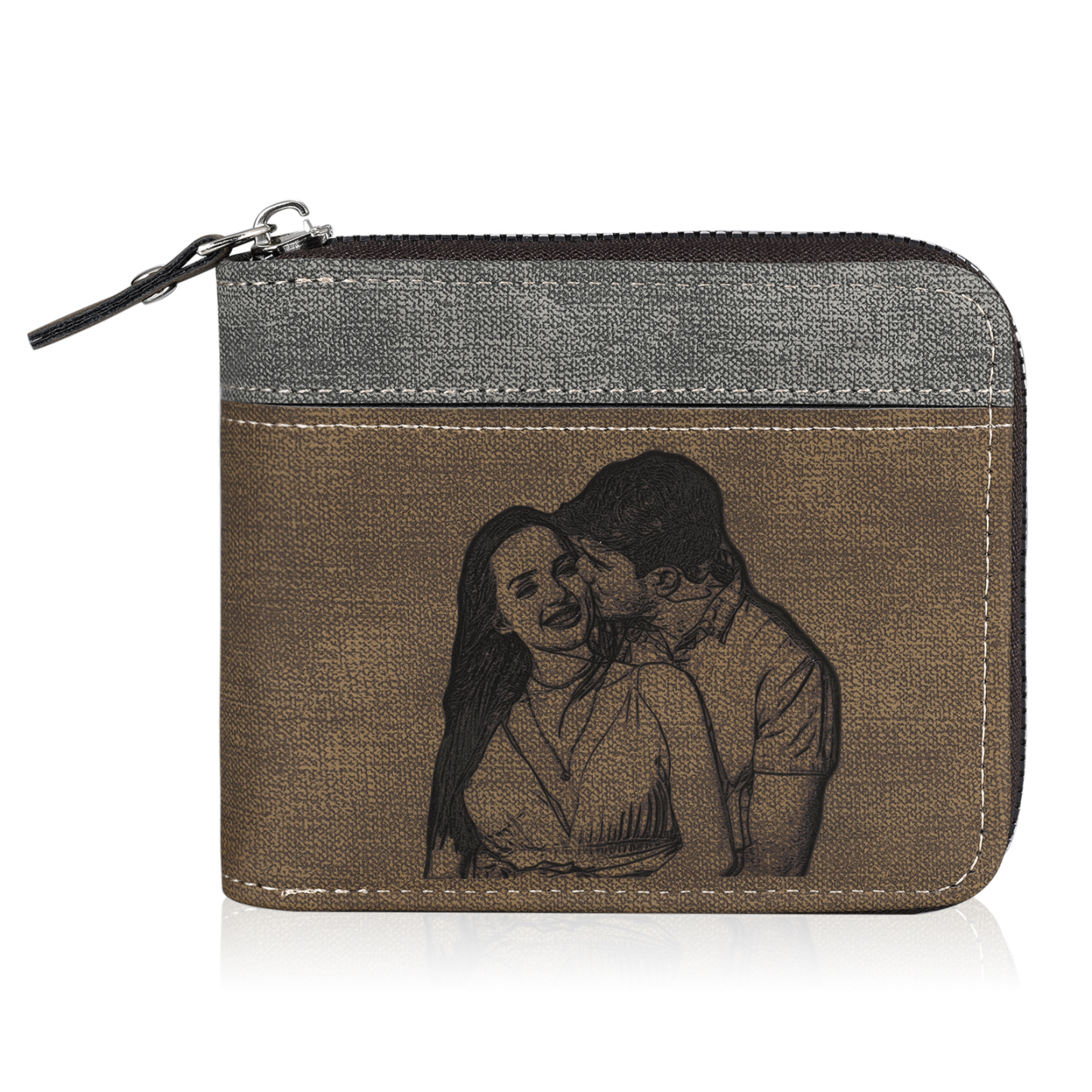 Portefeuille Classique 1 Prénom et Lettre Personnalisés avec Photo Porte-Monnaie Carte