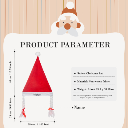Chapeau de Noël 1 Prénom Personnalisé pour famille