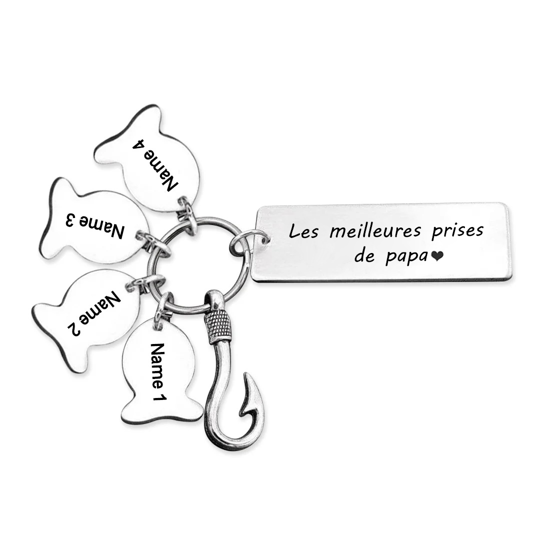 À mon Papa - Porte-Clés 4 Prénoms Personnalisé | Cadeau Fête des Pères | Jessemade
