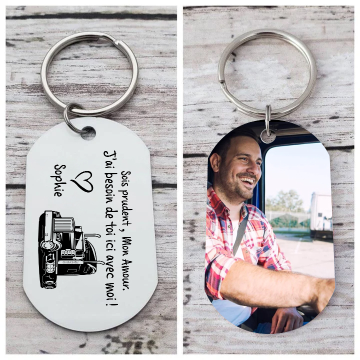 Porte-Clés 1 Prénom et Photo Personnalisés pour Couple