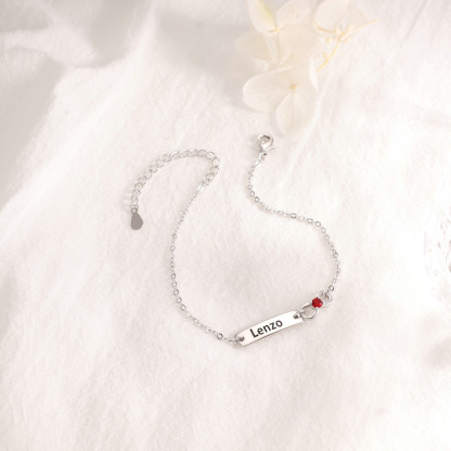 Bracelet infini 1 Prénom Personnalisé avec 1 Pierre de Naissance