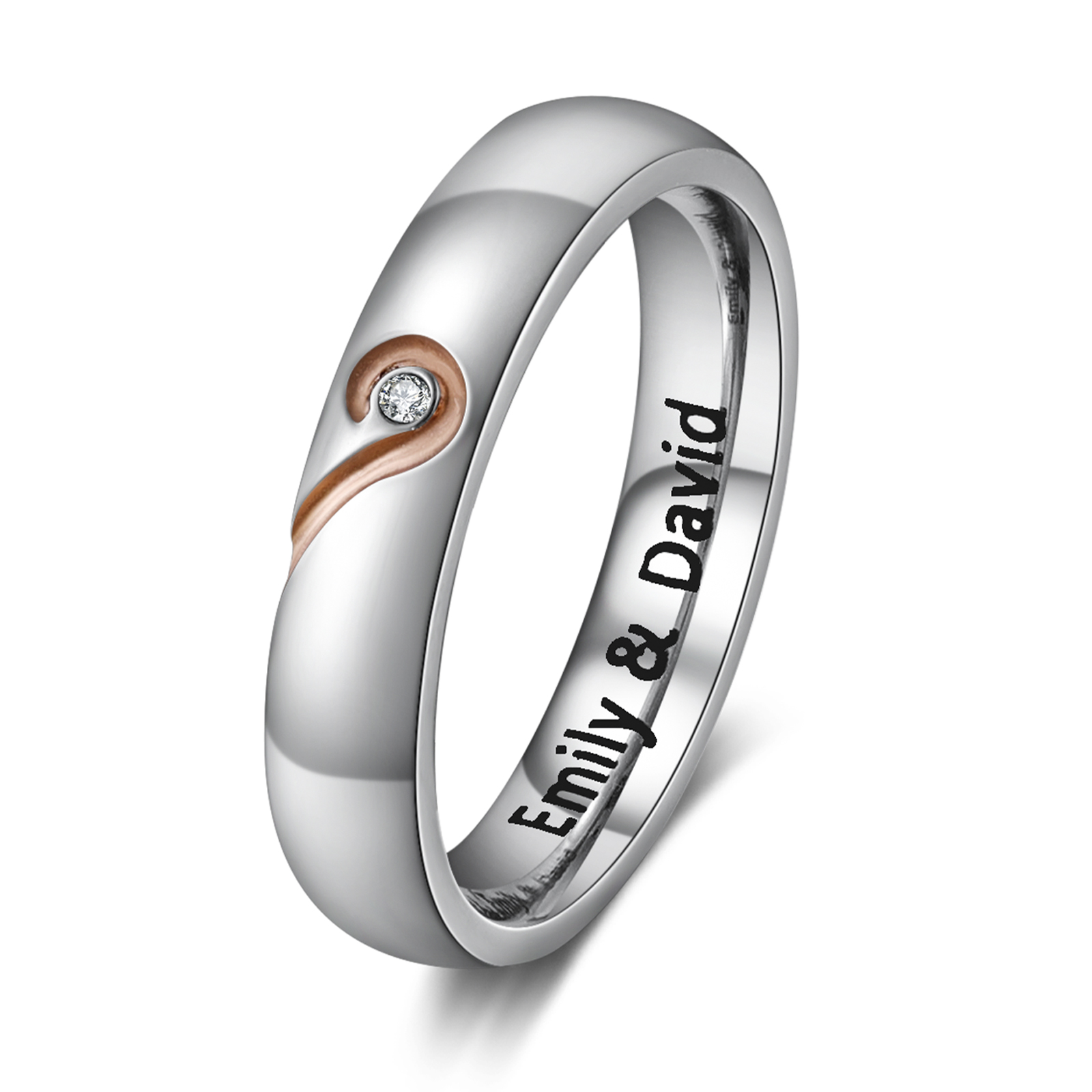Bague Couple 2 Prénoms Personnalisés Alliance Bague Homme