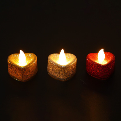 1 pièce de Bougie LED Cœur Saint-Valentin Cadeau Romantique