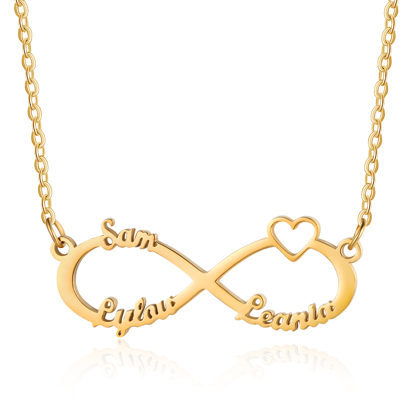 Collier amour et Infini 3 Prénoms Personnalisés Meilleur Cadeau Pour Vous