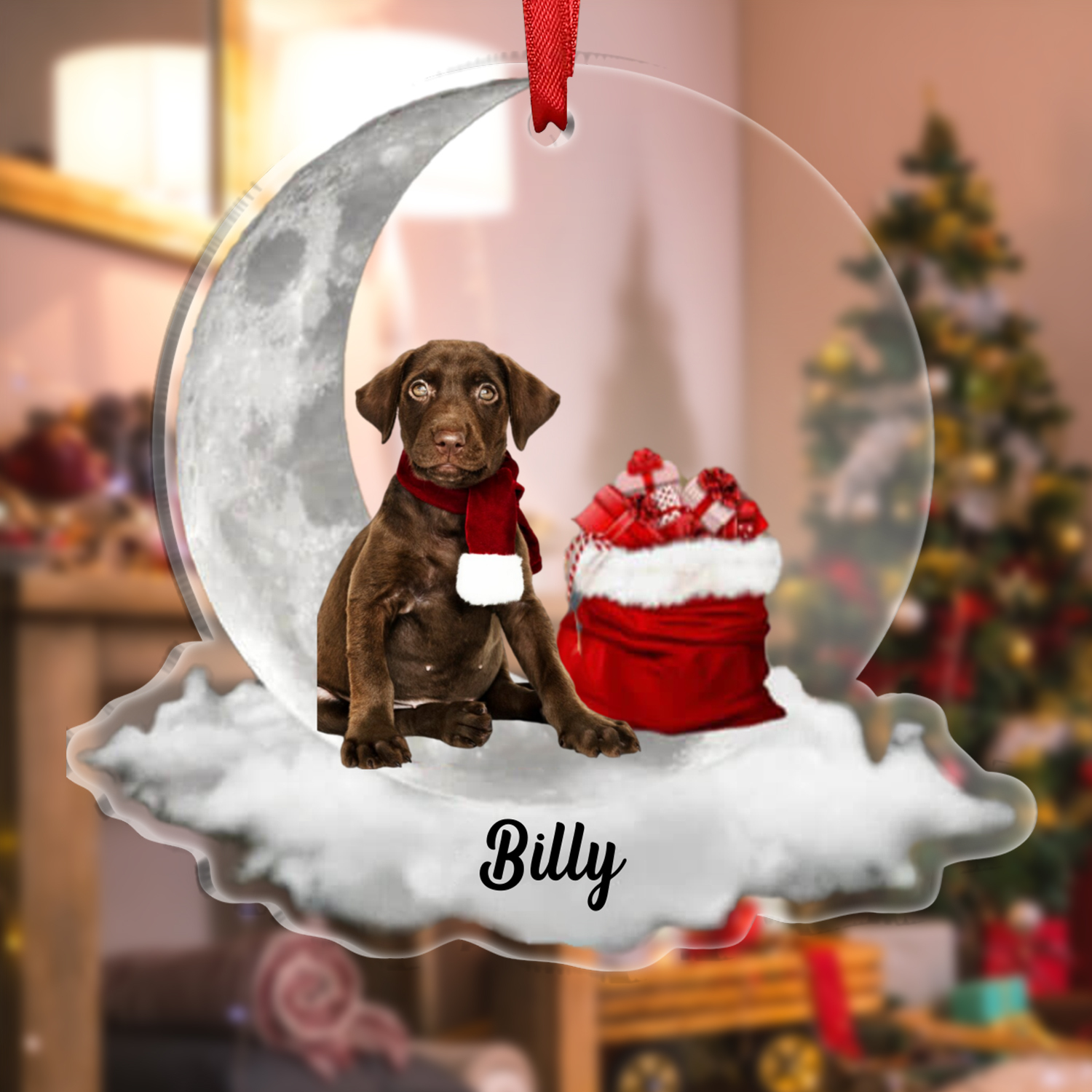 Décoration Sapin Noël  en Acrylique avec Photo Personnalisée