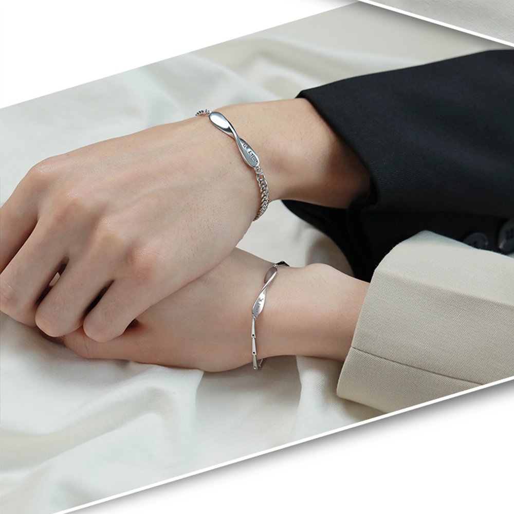 2PCS Bracelets 2 Prénoms Personnalisés Bracelet en Commun pour Couple｜Jessemade