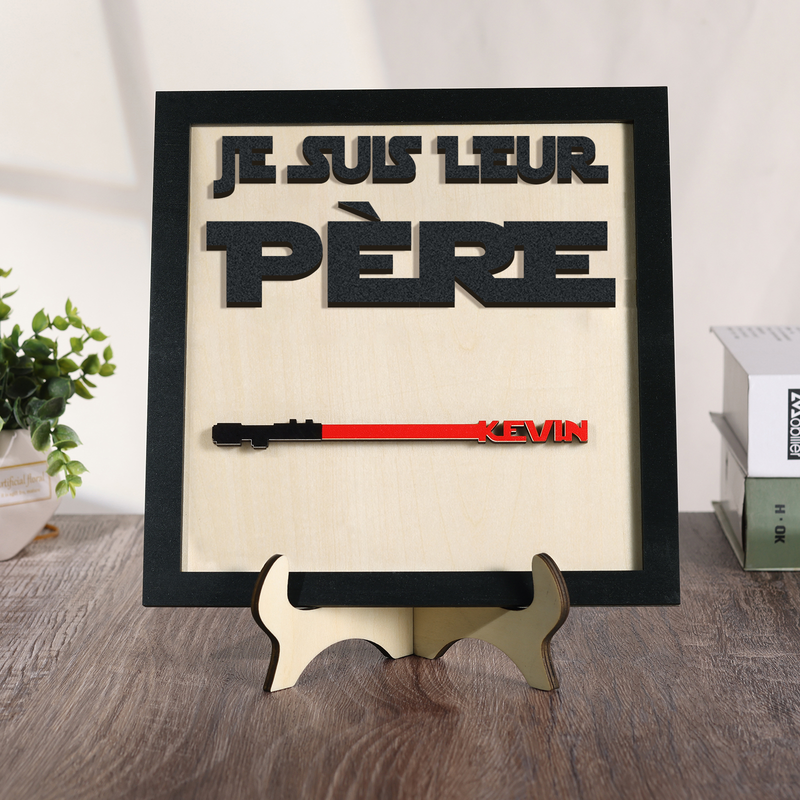 À mon Papa - Décoration en bois 1 Prénom Personnalisé Ornement pour Père