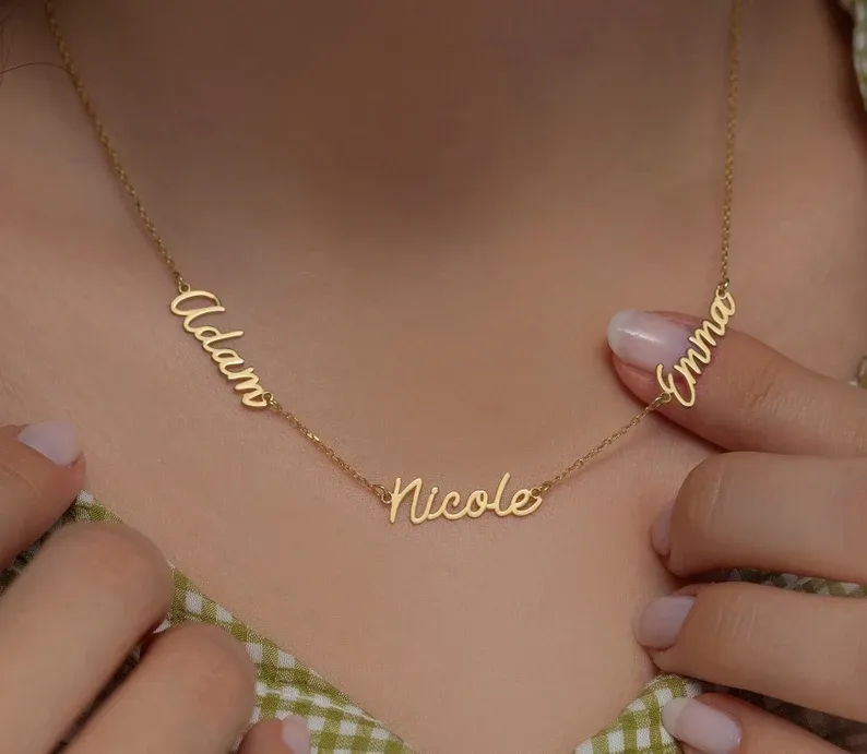 Collier 3 Prénoms Personnalisés Pour Elle