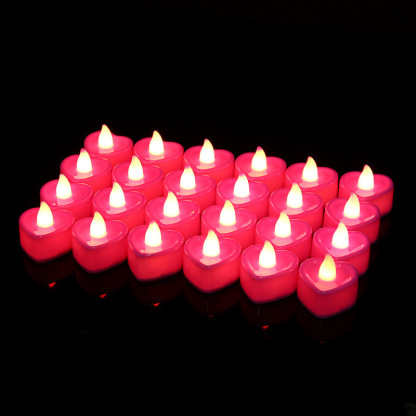 Bougie LED Cœur 1 pièce Cadeau Saint-Valentin Romantique