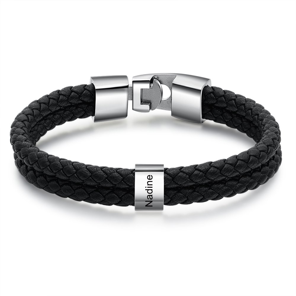 À mon Homme - 1-8 Noms Bracelet Cuir tressé Personnalisé Bracelet Homme