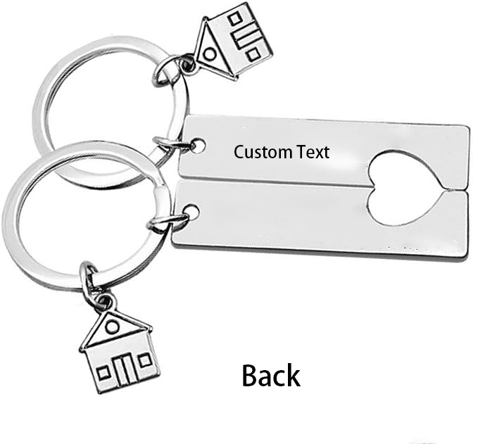 Porte-Clés Cadeau Crémaillère avec Text Personnalisé au Dos