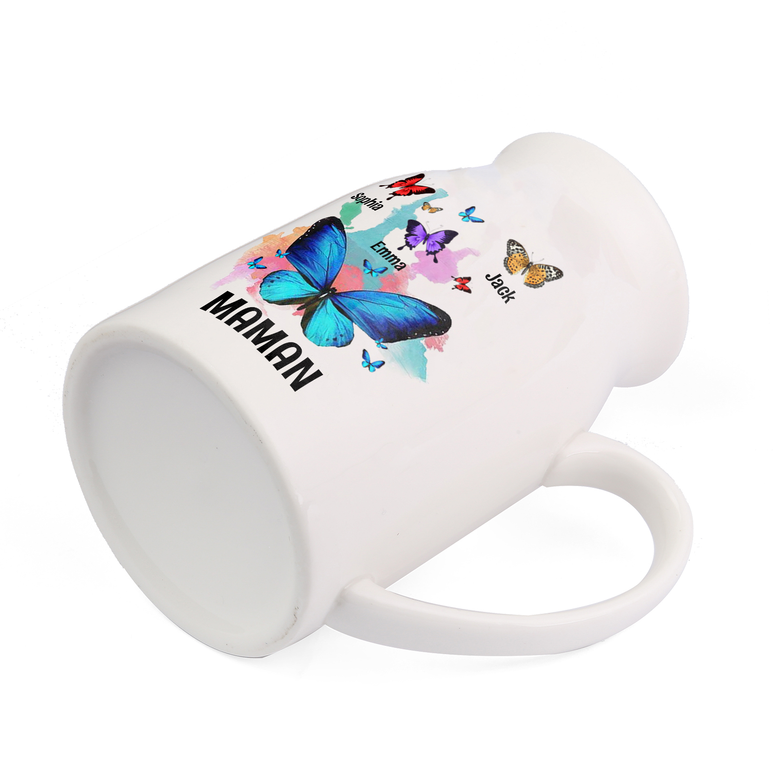 Vase à Fleurs Papillons 3 Prénoms Personnalisés avec Texte Décoration de la Maison