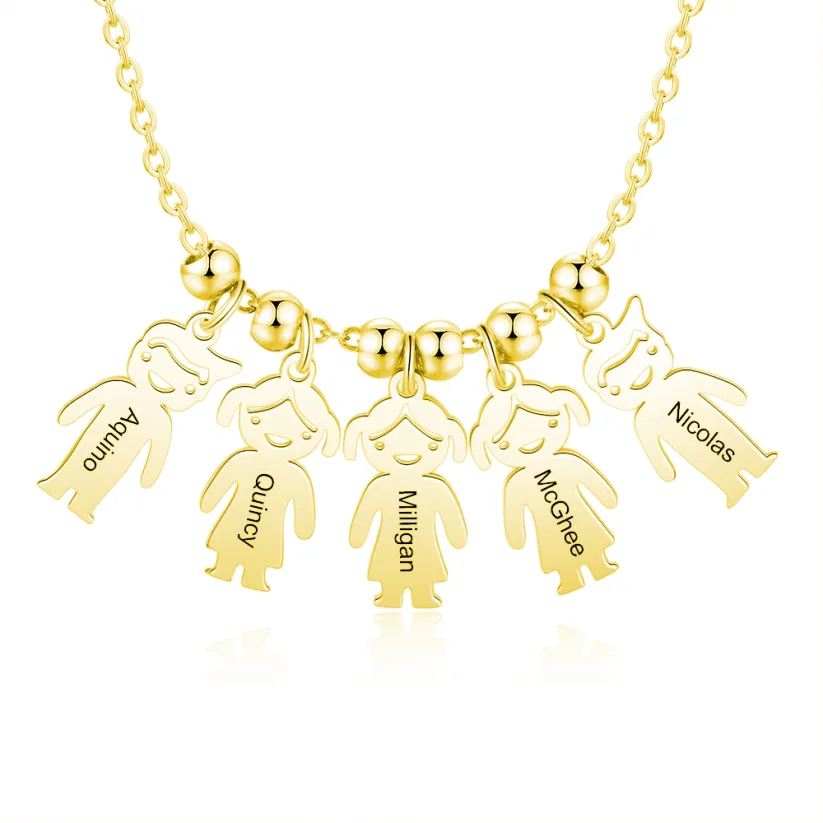 Collier à Breloques 1-5 Enfants Collier Personnalisé